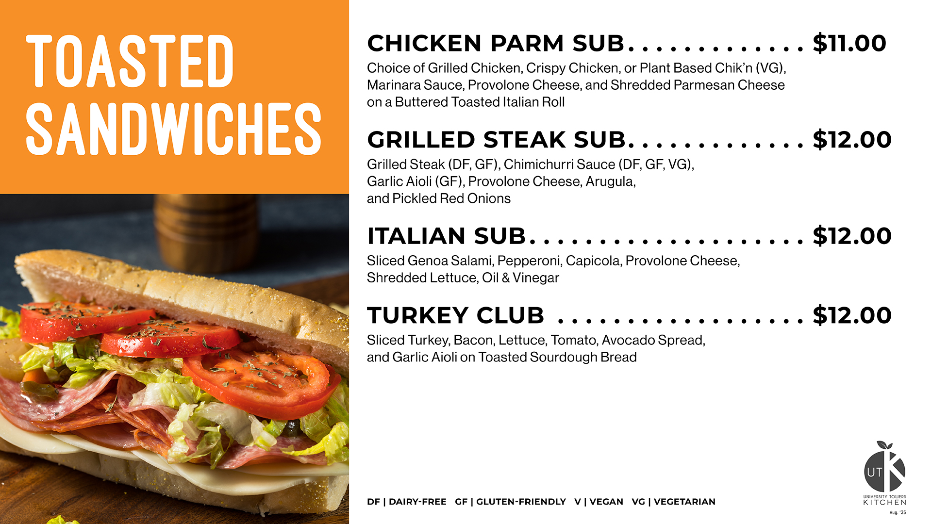 UTK Toasted Sandwiches